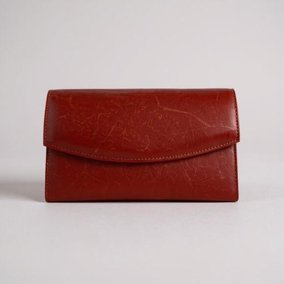 Vintage Buxton Natural Mutton Soft Red Leather Wallet with Calculator - Picture 1 of 9